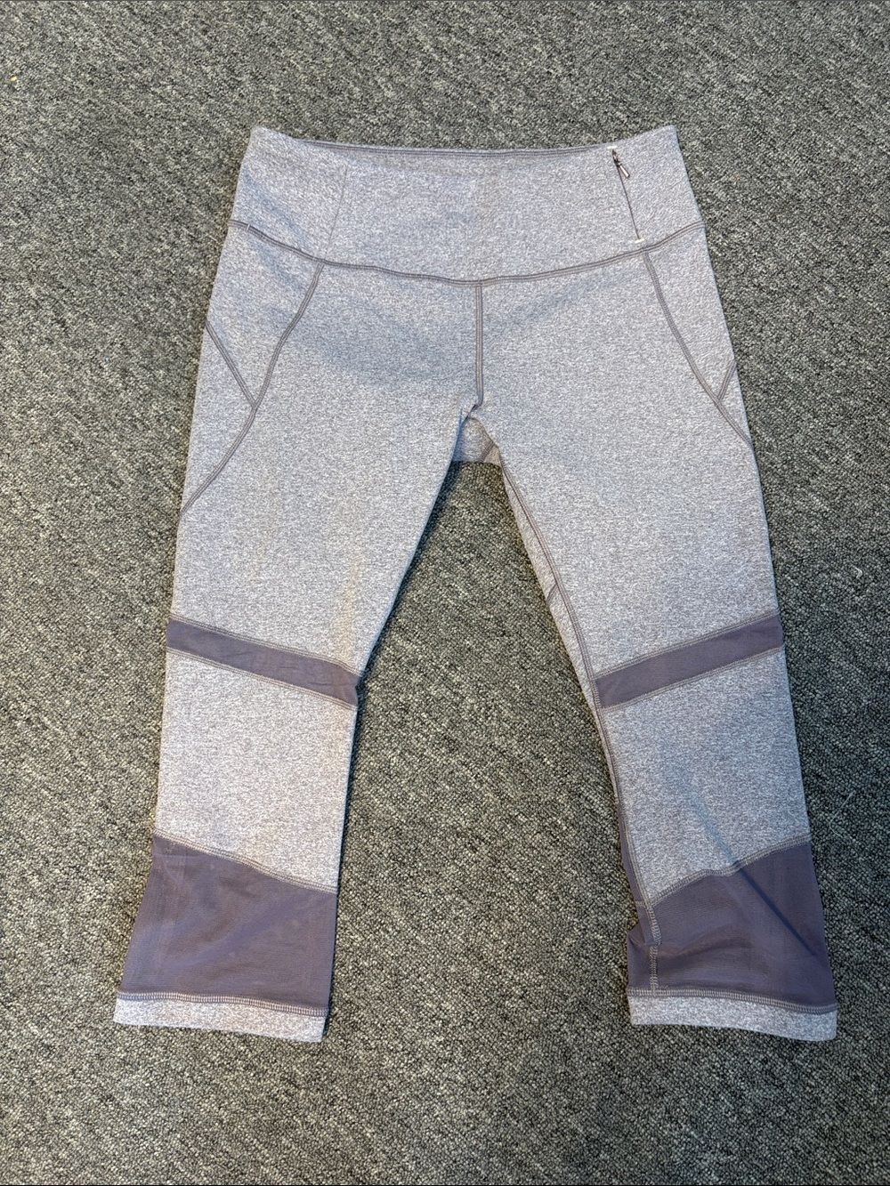 CALIA by Carrie Underwood Purple Capri Leggings with Mesh Panels